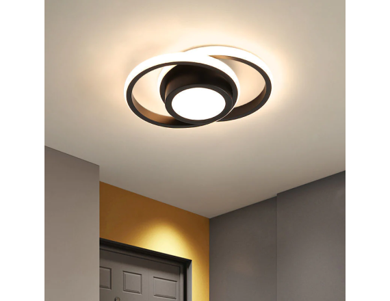 Aplica LED 42W 3 Tipuri de Lumina Round Negru 