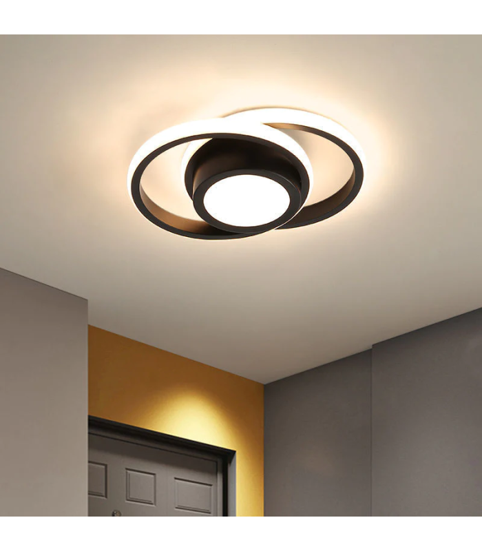 Aplica LED 72W 3 Tipuri de Lumina Round Negru