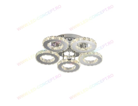 Lustra LED 100W Fashion 6 Elemente Circle Crystal 