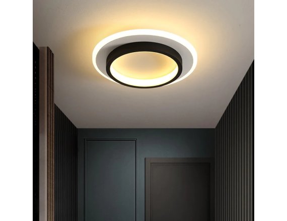 Aplica LED 44W 3 Tipuri de Lumina Round Negru 