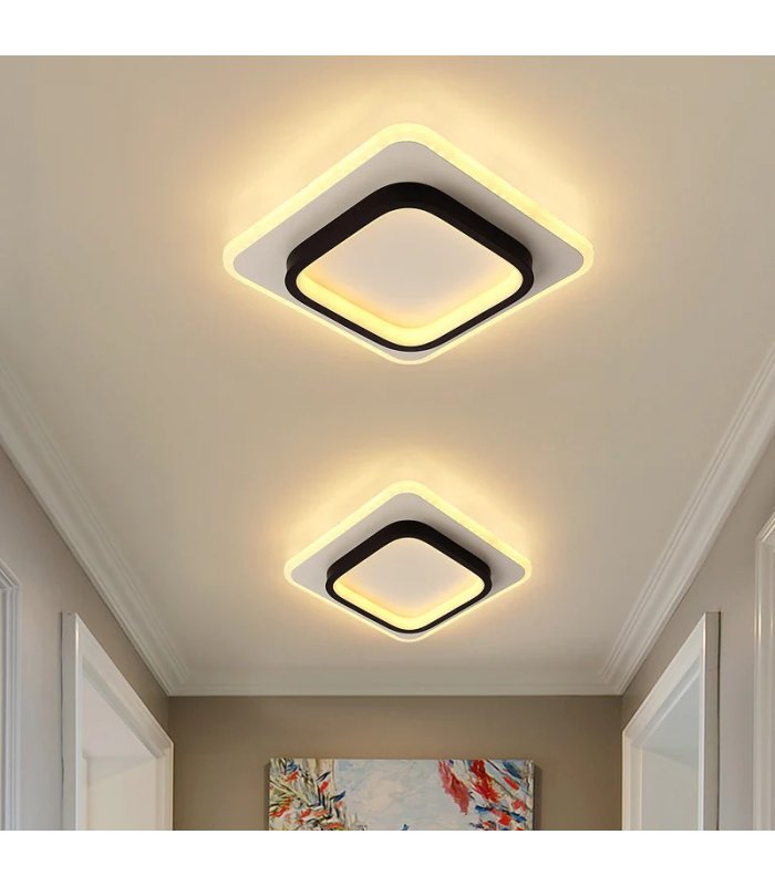Aplica LED 44W 3 Tipuri de Lumina Square Negru