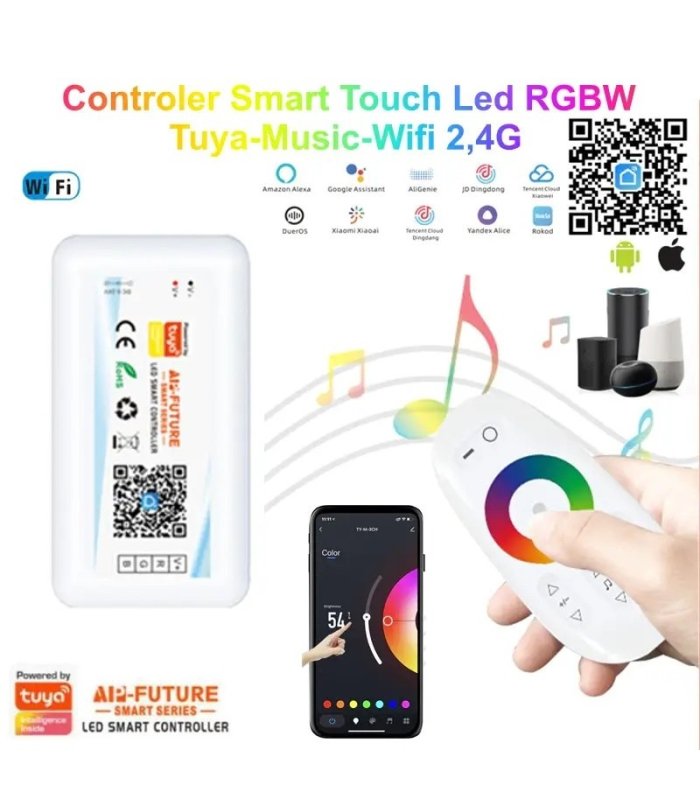 Controler Smart Touch LED RGBW TUYA MUSIC WI-FI 2,4G
