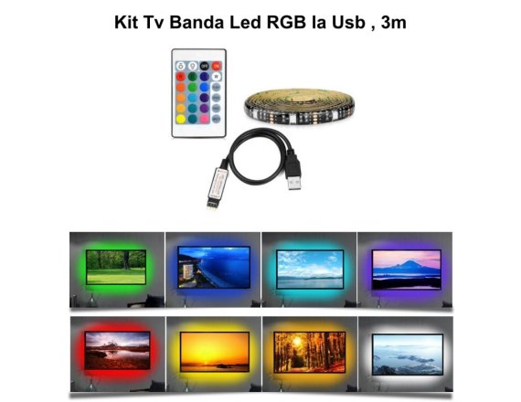 Banda Led RGB Cu Usb 3m KIT-RGBUSB