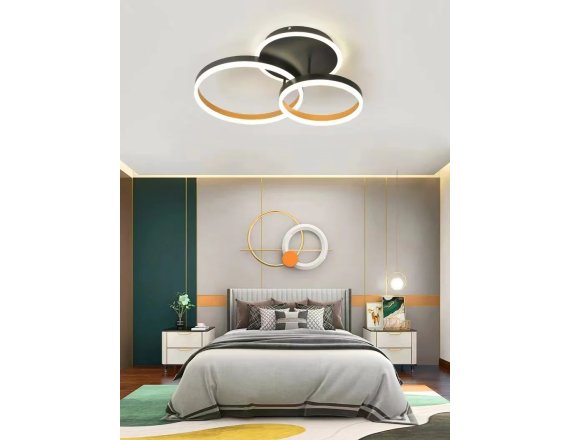 Lustra LED 120W Orange+Black Modern Circle 