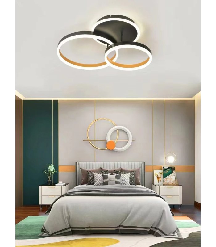 Lustra LED 120W Orange+Black Modern Circle