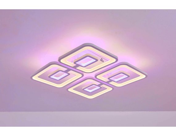 Lustra LED 200W 2+2 RGB Square Cu Telecomanda 3 Tipuri De Lumina  