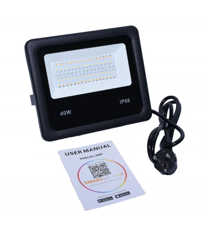 Proiector LED Smart RGBWW 40W cu Bluetooth