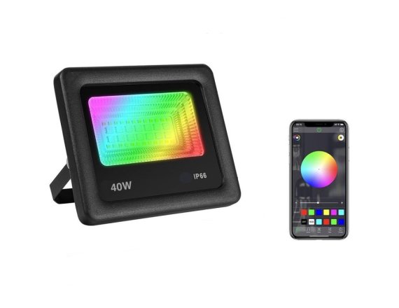 Proiector LED Smart RGBWW 40W cu Bluetooth 